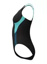 Speedo Womens Shaping Solid Splice Swimsuit Blue